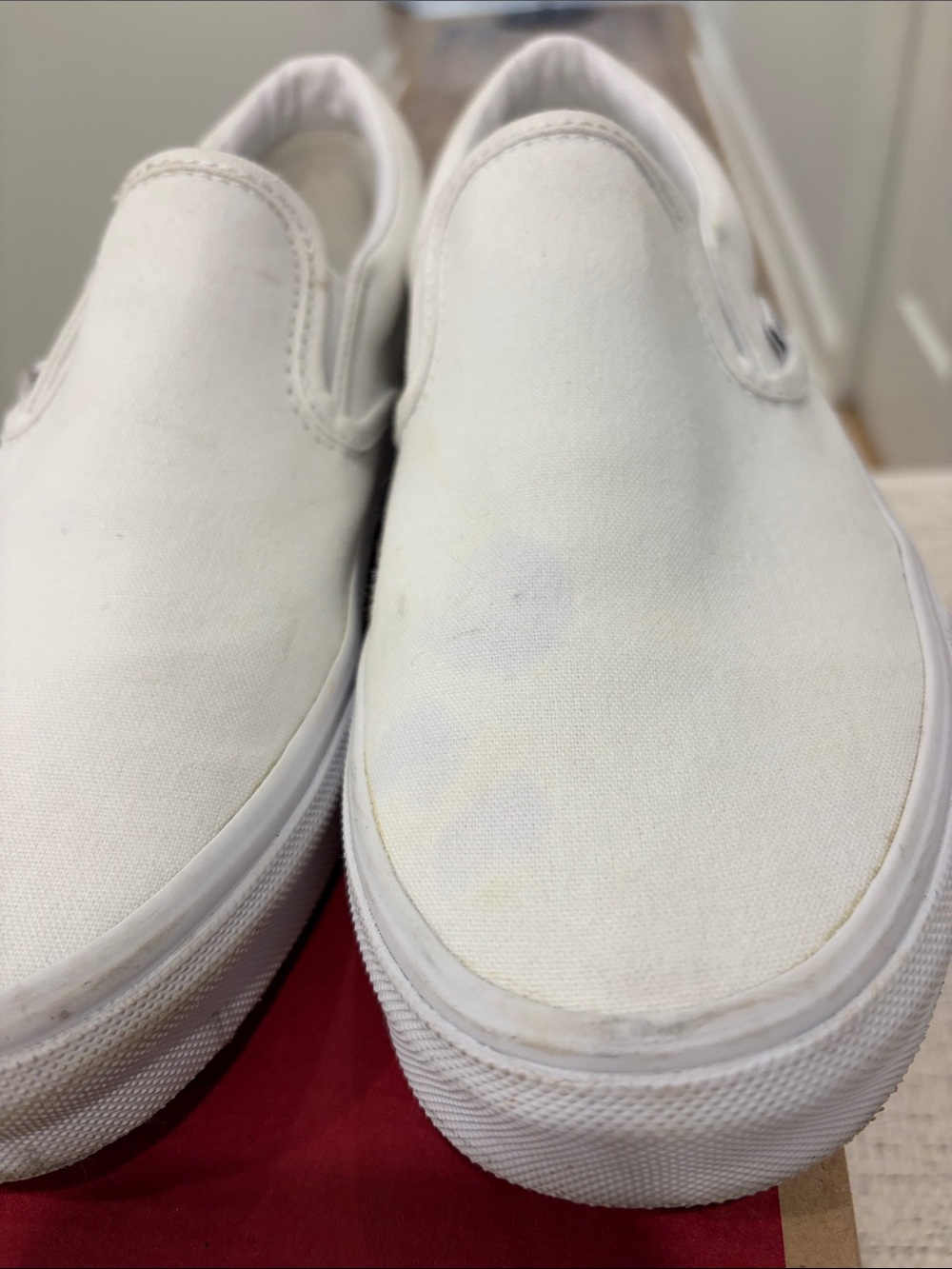 Vans Classic Slip-On True White Canvas Sneakers – Women’s Size 8 - Picture 9 of 9